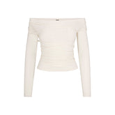 VETTESE X SKIMS SHEER MODAL OFF THE SHOULDER TOP | ECRU